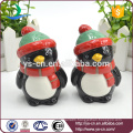 Cute holiday ceramic penguins salt and pepper shaker set